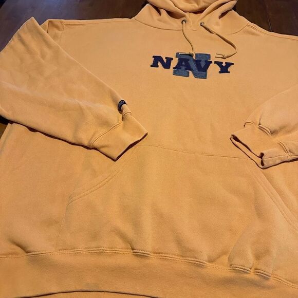 VTG Jansport Navy College Embroidered Hoodie Sweatshirt Pullover Men's Size XXL - Picture 2 of 9